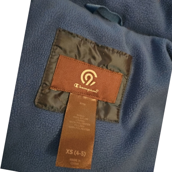 Champion Navy Reflective Puffer Coat, Size 4/5. - Picture 4 of 7